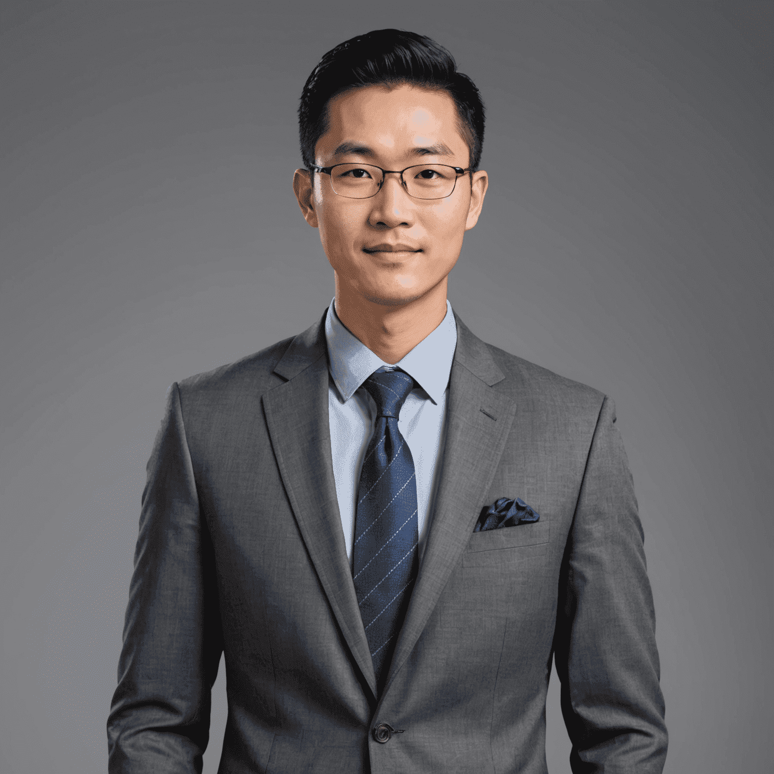 Michael Chen, COO - A friendly-looking man in his 30s of Asian descent, wearing a casual business attire