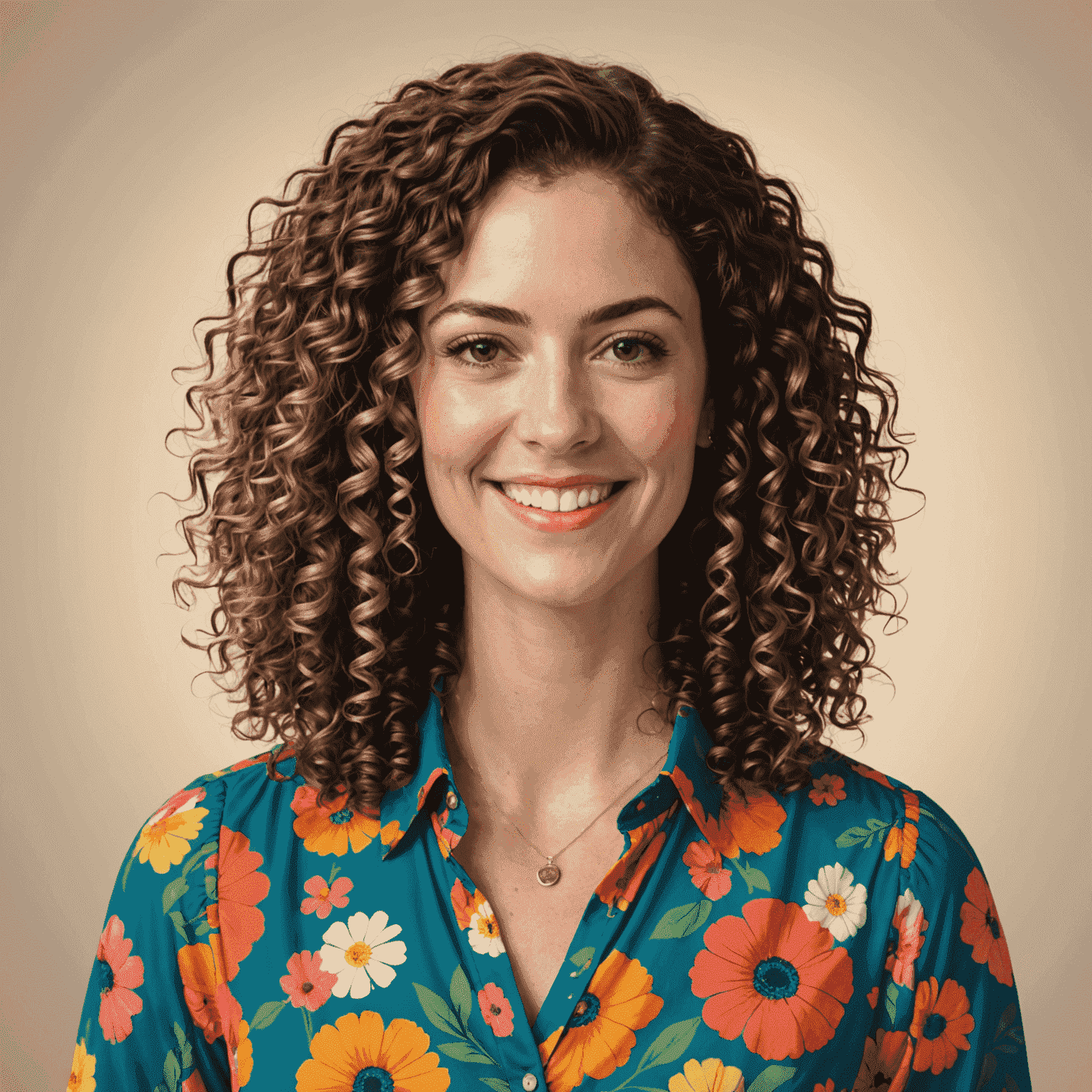 Emily Tremblay, Customer Experience Director - A cheerful woman in her late 20s with curly hair, wearing a colorful blouse